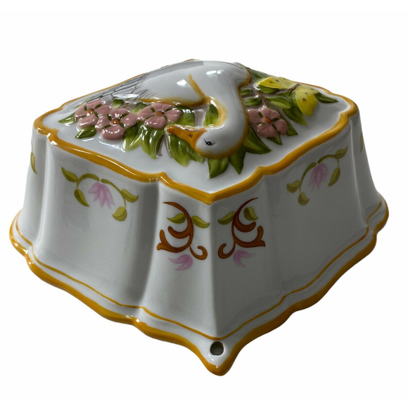 Vintage Franklin Mint Le Cordon Bleu Goose Duck Butterfly Jello Mold Ceramic - Picture 3 of 9